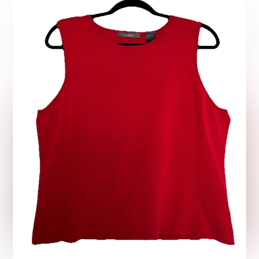Liz Claiborne Womens Shirt Size XL Red Sleeveless